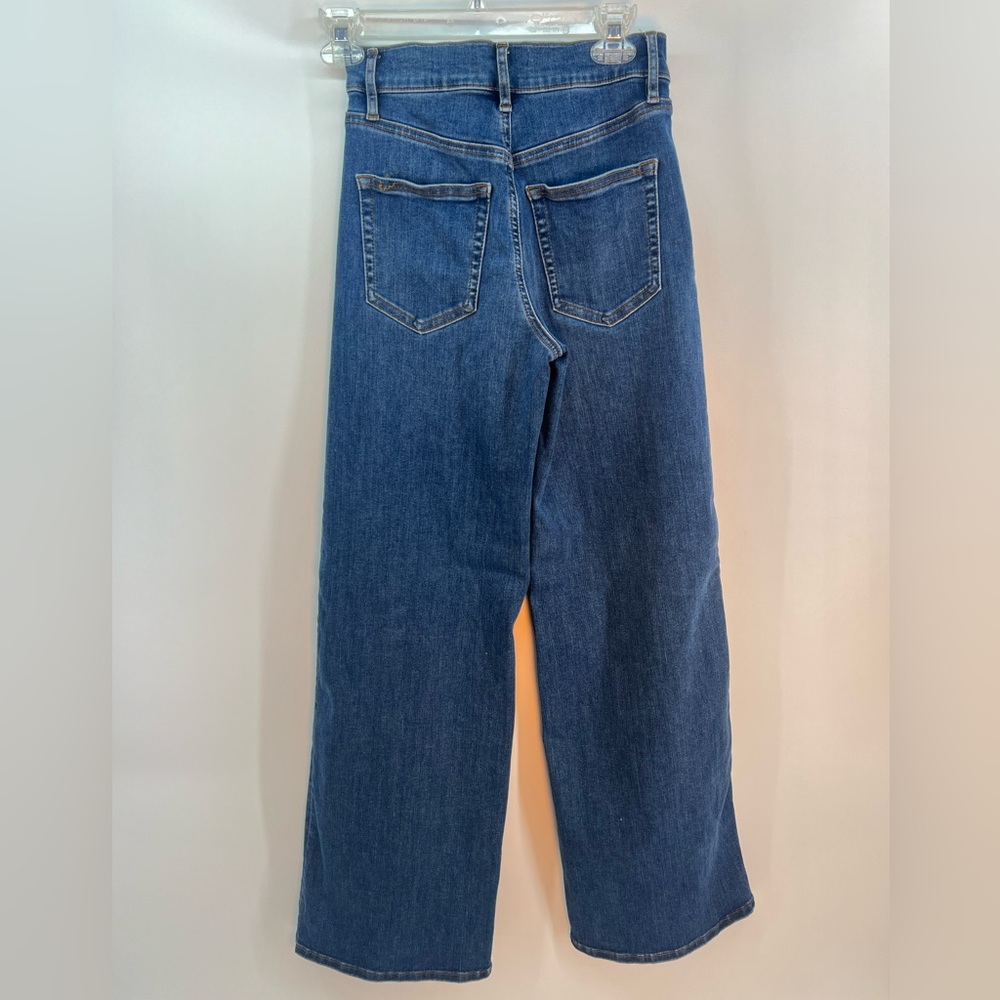 Frame Denim Le Slim Palazzo High Rise Wide Leg Dark Wash Jeans in Skywalk 25 - Picture 5 of 15
